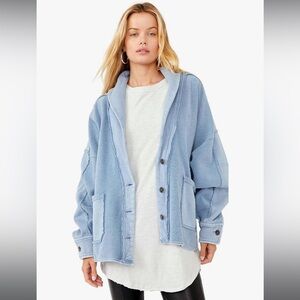 Free People Jordan Jacket - size XS - oversized blue cardigan jacket